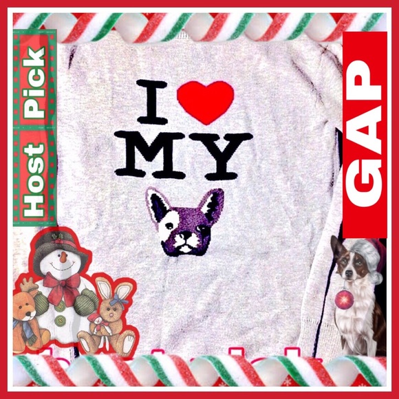 GAP  I❤️My 🐶Sweater red Tie S 6-7 - Picture 10 of 10